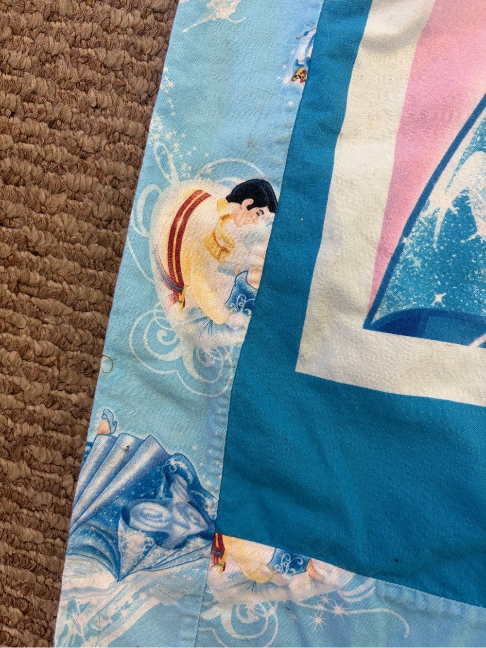 Disney Cinderella Toddler Bed Duvet Cover Quilt Cotton flannel Handmade 36x46 - Picture 9 of 13